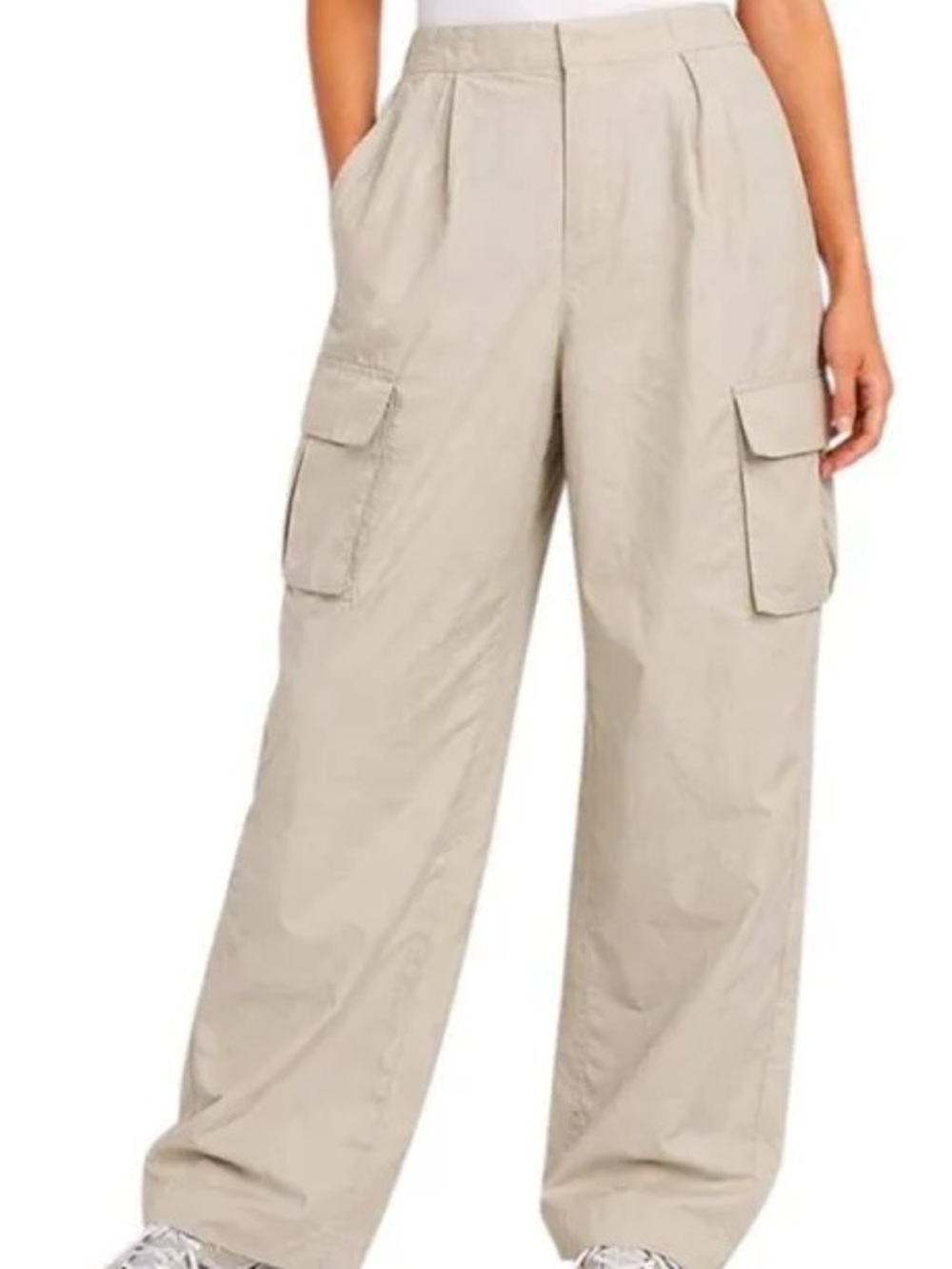Wilo The Label Cargo Trousers Windbreaker Wide Leg Pants Sage Green Size Large
